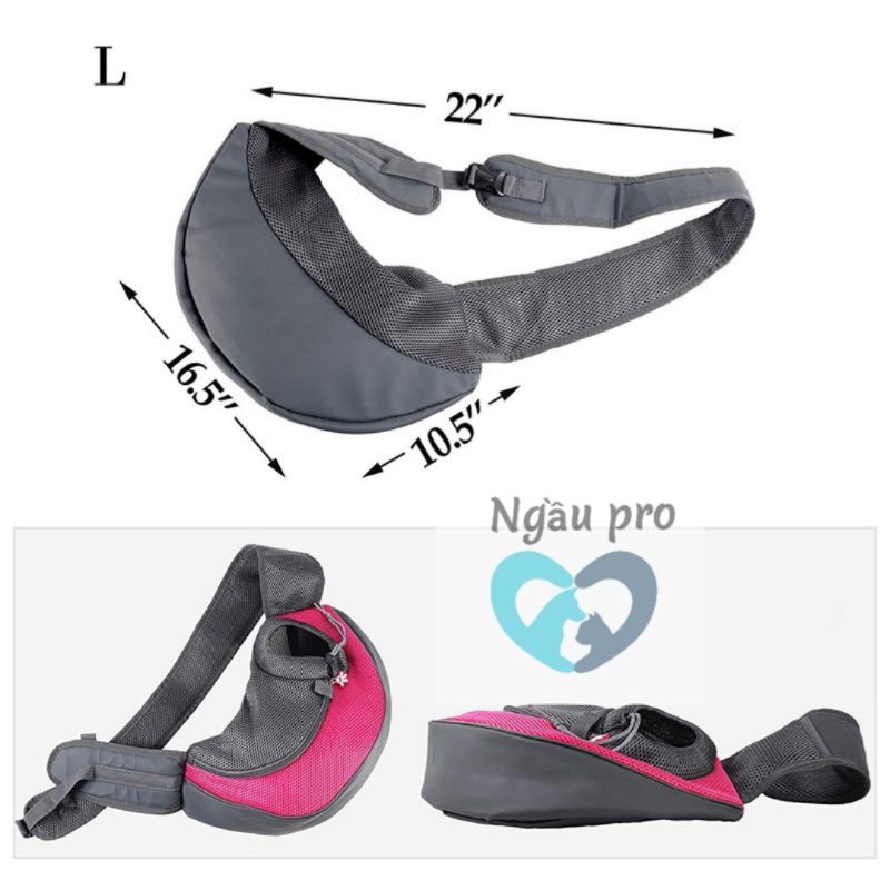 Túi vận chuyển cho chó mèo phong cách Ulzang, Túi đựng chó mèo kiểu đeo chéo vai cho thú cưng đi dạo NGAUPET