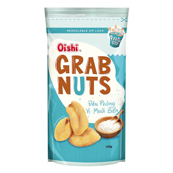 E - Đậu Phộng Oishi Grab Nuts Vị Muối Biển Gói 100G