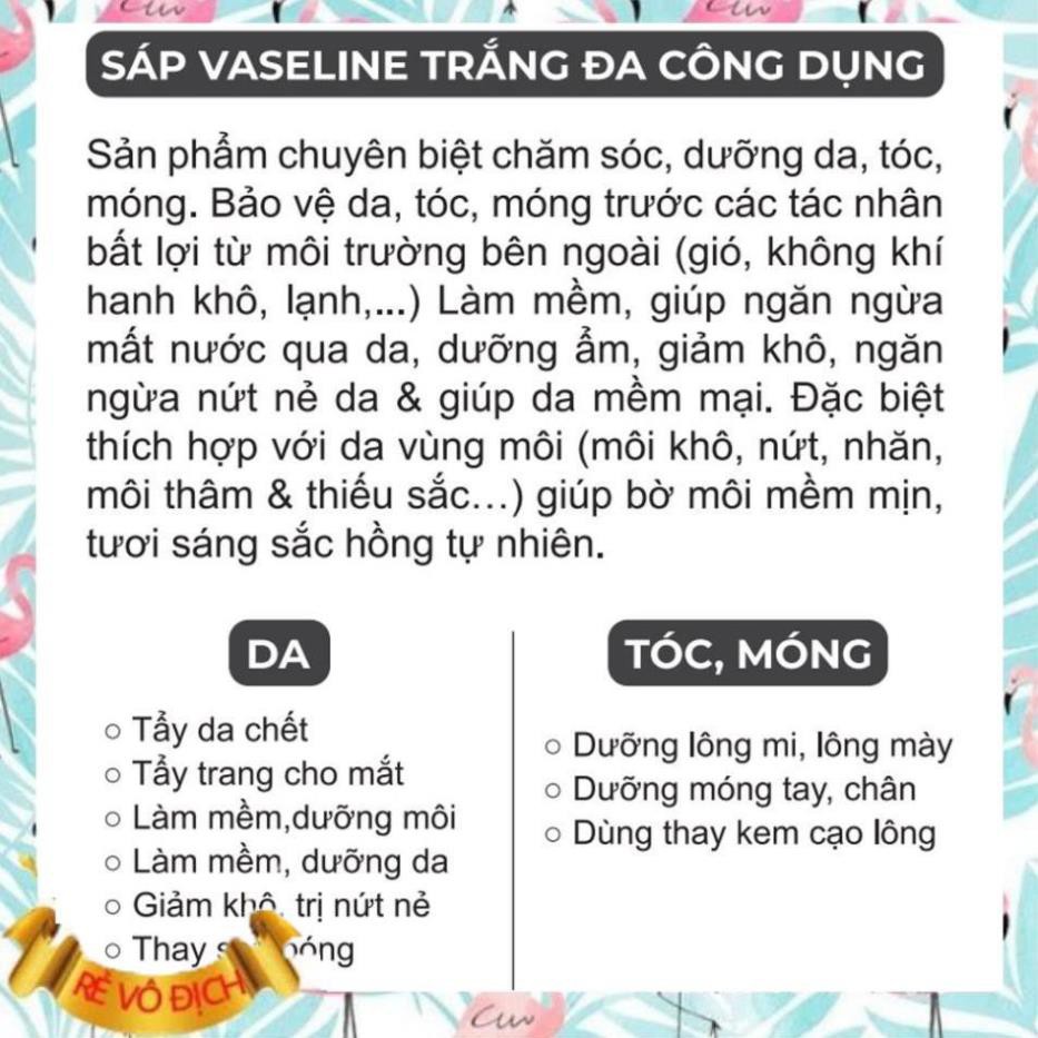 SÁP ĐA NĂNG VASELINE BẢO VỆ GIỮ ẨM, DƯỠNG DA, MÔI, MÓNG TAY CHÂN - ZIAJA WHITE VASELINE 30ML