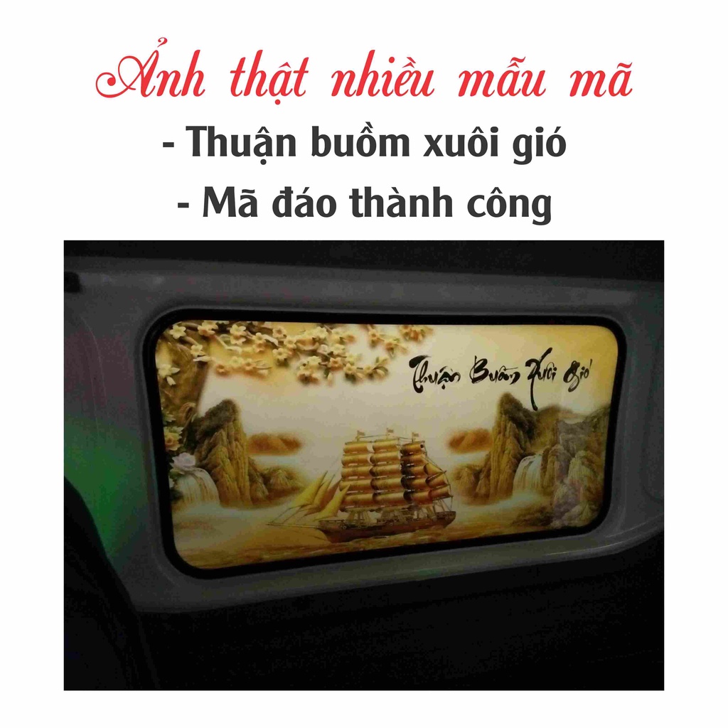 (Hình thật) Decan xe tải Thuận Buồm Xuôi Gió, Mã Đáo Thành Công dán trong capin, trang trí phòng khách, phòng ngủ...