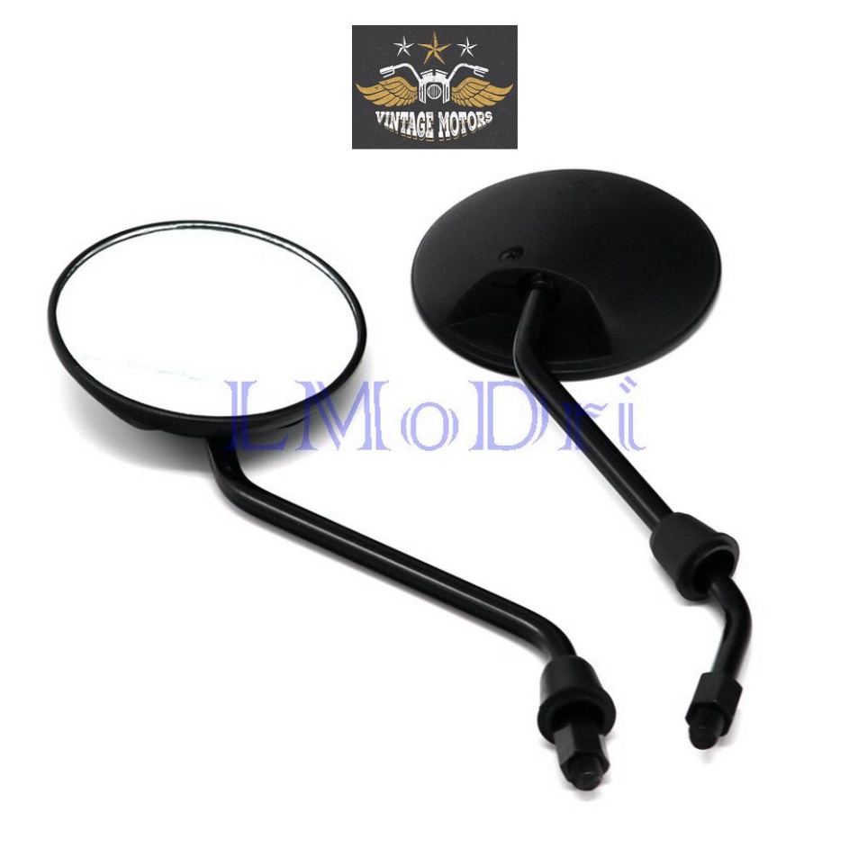 Gương tròn xe máy mặt kính vỏ nhựa gắn lỗ chân gương cho xe máy độ cafe racer tracker win