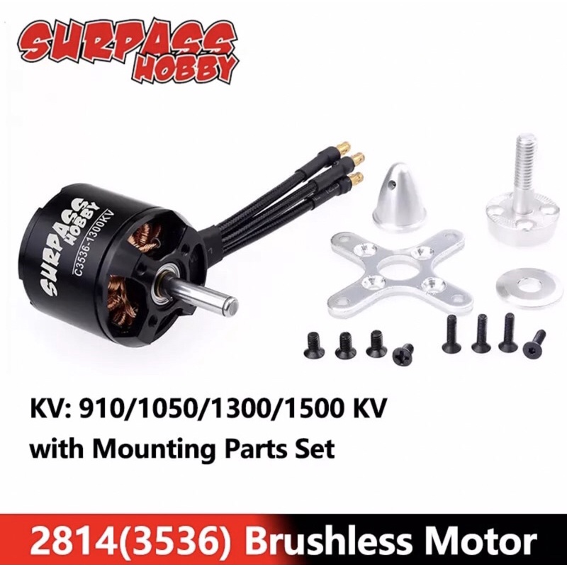 [HCM]Motor brushless surpass 3536 1050kv cho máy bay cánh bằng