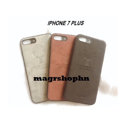 Ốp hươu silicon dẻo pha sợi vải Jeans cho iPhone 7 Plus và 8 Plus