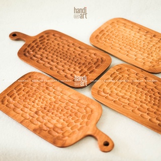Thớt gỗ đỏ tay cầm, Thớt gỗ chạm khắc thủ công