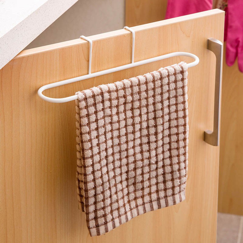Giá treo khăn để đồ dùng không cần đục lỗ gắn cửa tủ bếp tiện lợi 