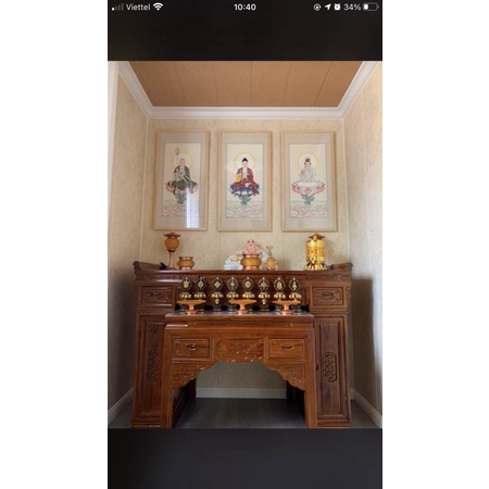 [PHÁP BẢO MINH CHÂU] Bộ 8 CÁT TƯỜNG ĐỒNG ĐẾ GỖ 20cm (H2119)