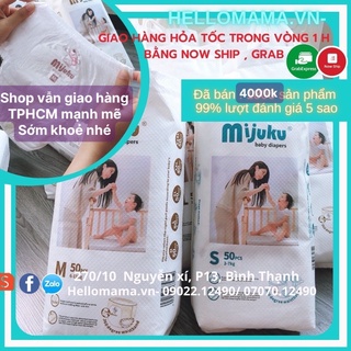 BỈM/TÃ DÁN CAO CẤP MIJUKU S50 M50 L50 Siêu Mềm Mỏng Thấm Hút Tốt và An Toàn cho Bé