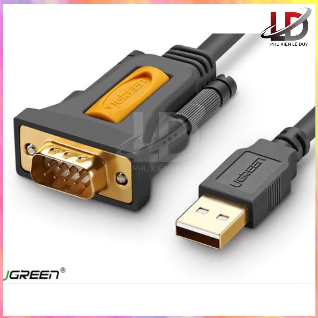 Cáp USB to Com rs232 DB9 dài 1,5m chính hãng Ugreen 20211 cao cấp