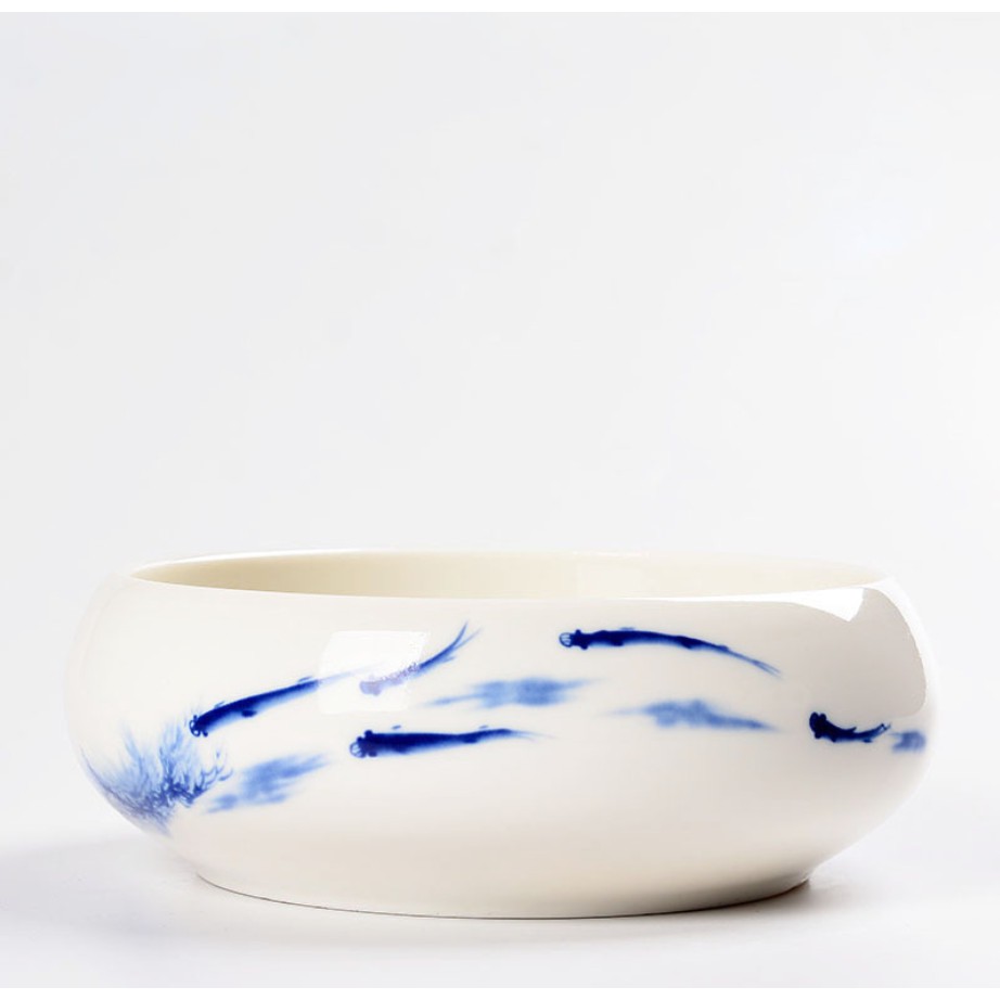 Bát sứ hoa văn vẽ tay cỡ trung - trồng thủy tiên, trang trí bàn làm việc