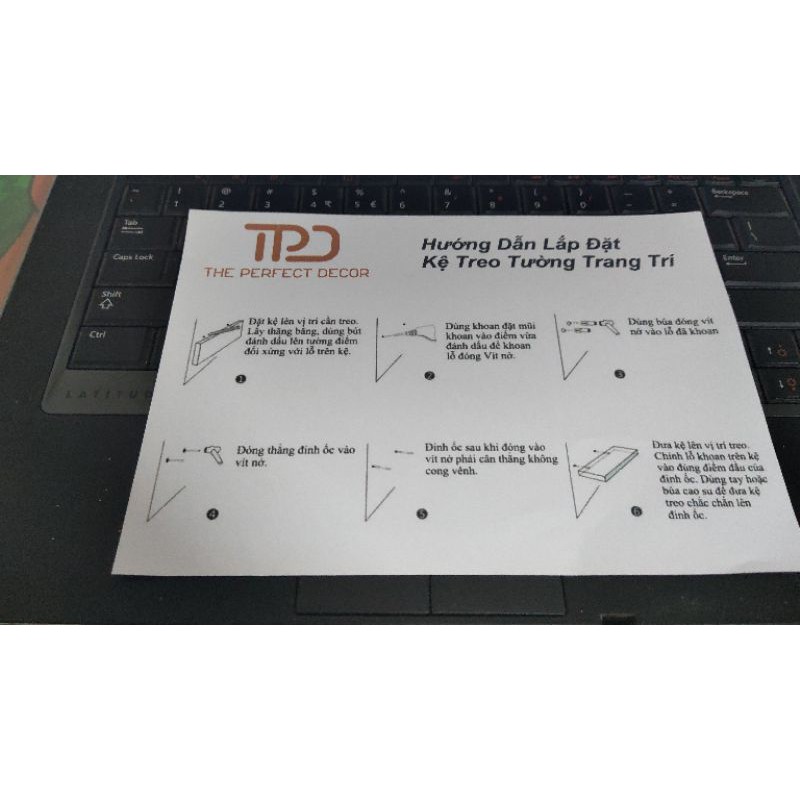 Bộ kệ treo tường trang trí 6 cái 3 kệ tổ ong 3 thanh ngang