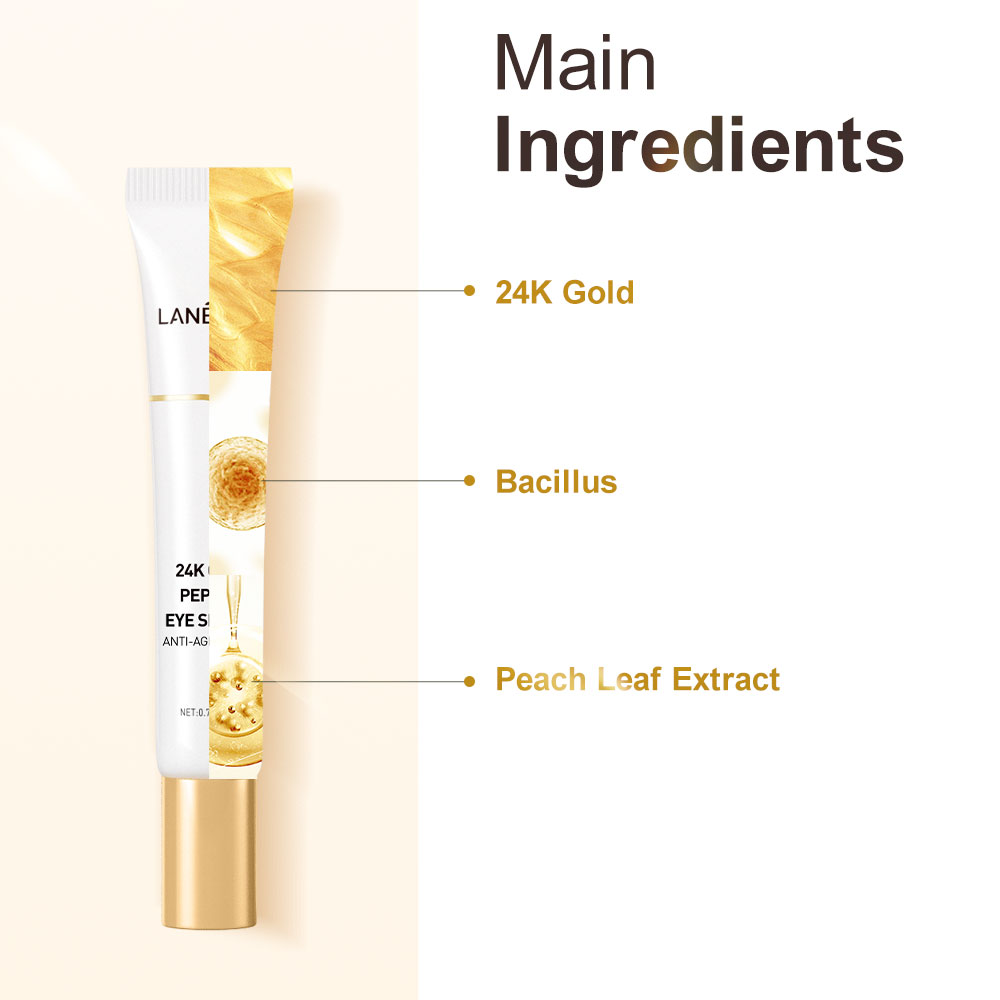 Set 2 Serum Dưỡng Mắt Lanbena Chứa Vitamin C Vàng 24K Ectoin Peptide Xóa Nếp Nhăn Quầng Thâm Mắt 20g