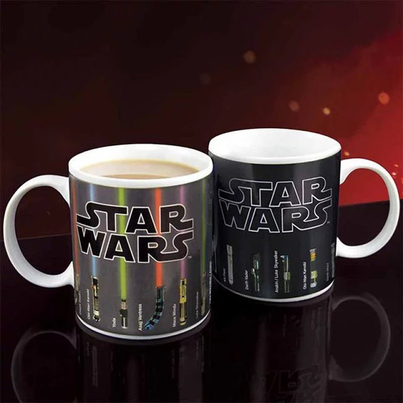 Ly sứ pha trà/cà phê thay đổi màu sắc theo nhiệt độ in họa tiết Star Wars bằng sứ