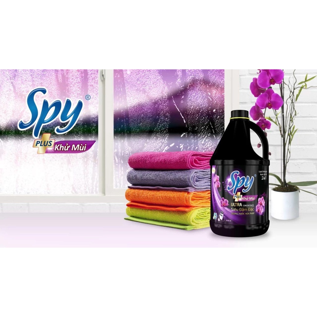 Nước giặt xả SPY PLUS 4.5L Giặt sạch gấp 5 lần, Diệt khuẩn 99.9%, Hương nước hoa Pháp, Phù hợp giặt tay và giặt máy