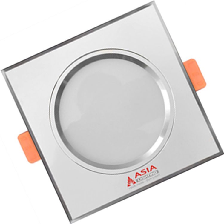 Đèn Led Âm Trần Vuông 7w phi 90 Mặt Vàng/Trắng Asia Lighting Ánh Sáng Đổi 3 Màu Cao Cấp