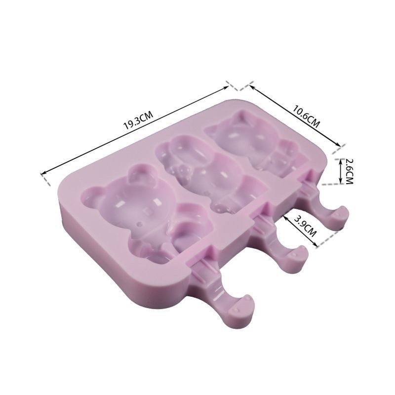 ⛔CONGNGHEGIADUNG⛔ Bộ 3 khuôn khuôn làm kem (LOẠI SILICON - TẶNG 50 QUE LÀM KEM) - Khuôn kem trơn