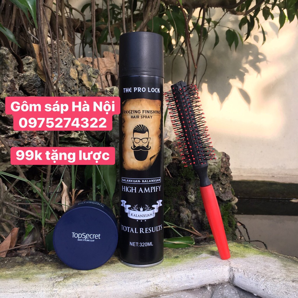 COMBO Sáp Vuốt Tóc BarberShop Shave Soap + Gôm xịt tóc The Pro Lock