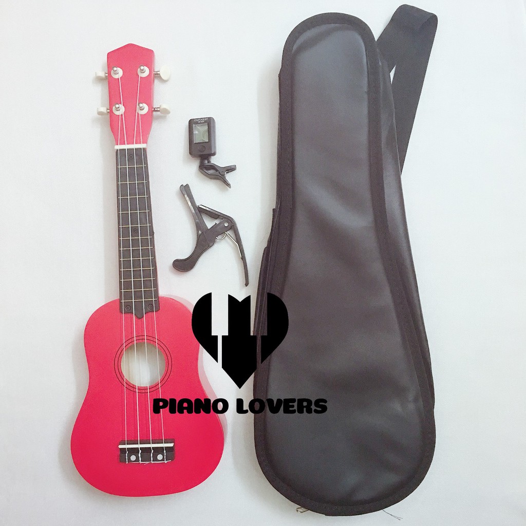 Combo 1 Đàn ukulele soprano tặng kèm bao da + capo + máy lên dây điện tử Tuner - Mua 1 tặng 7 - HÀNG CÓ SẴN