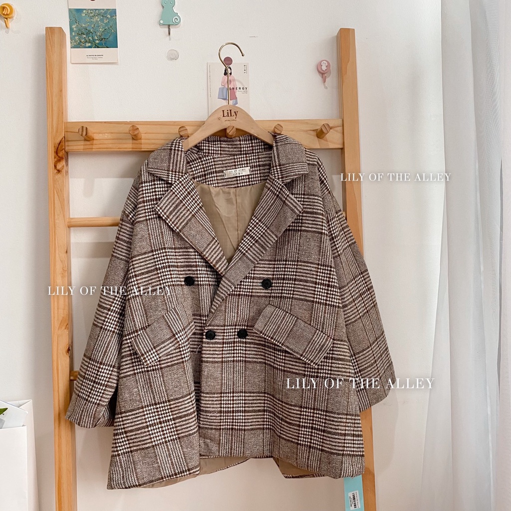 Blazer kẻ túi nắp