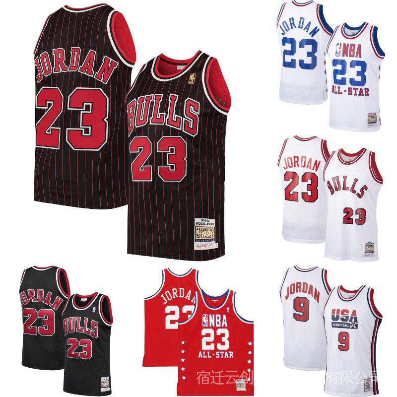 Áo thể thao NBA mới chicagobulls số 23 Jordan Áo thể thao cổ điển Áo vest phiên bản kỷ niệm cộng với kích thước Unisex