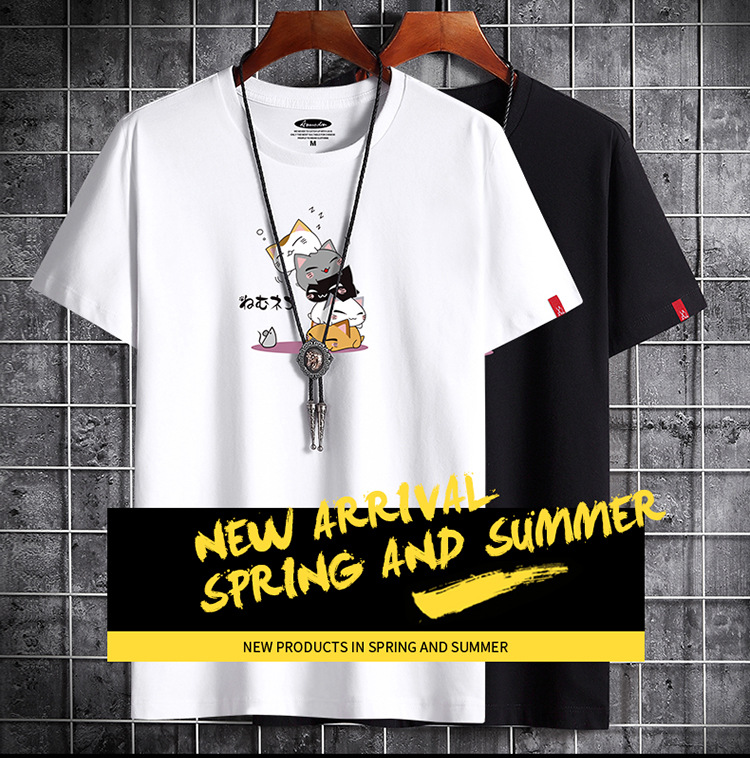 Áo Thun cotton Tay Ngắn Dáng Rộng Thời Trang Mùa Hè Mới Cho Nam Cỡ S-6XL