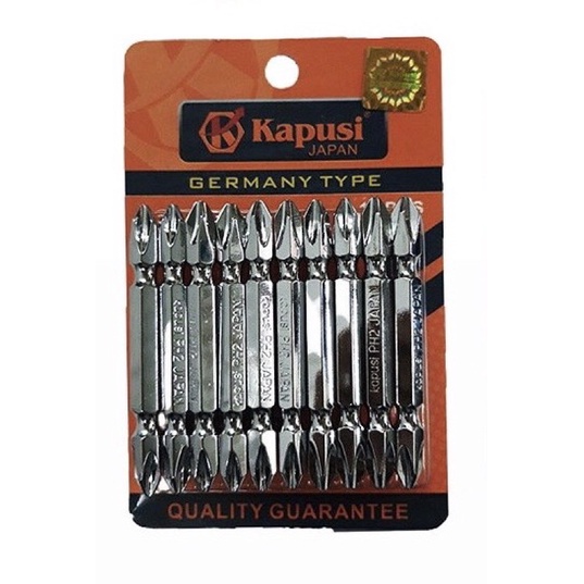 Mũi vít máy trắng 2 đầu PH2 65mm Kapusi Japan, Hành Nhập Nội Địa Chính Hãng, Bảo Hành 12 Tháng