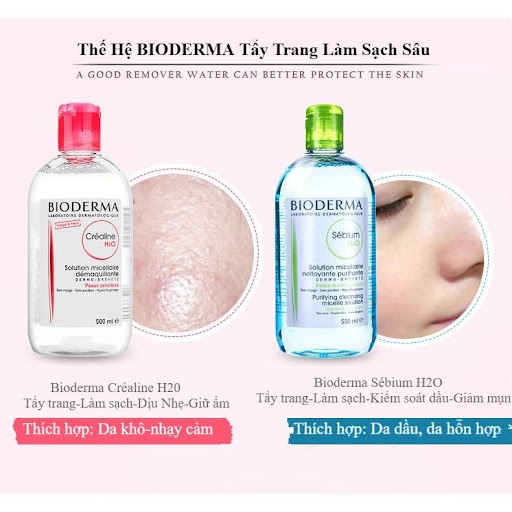 Nước Tẩy Trang Bioderma H2O Pháp (100ml ~ 500ml)