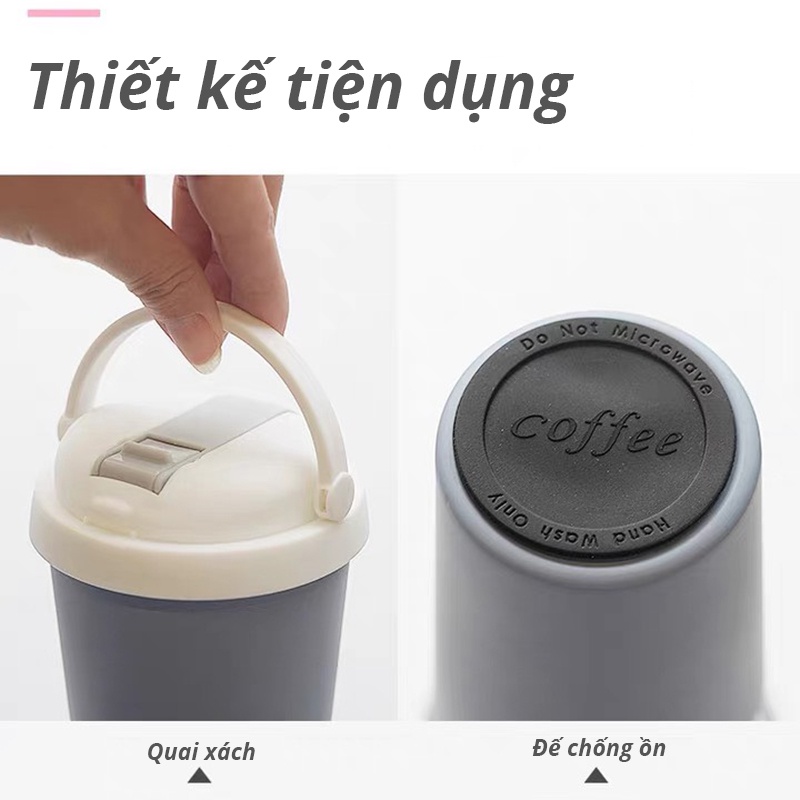 Bình giữ nhiệt BINCOO thể tích 500ML có ống hút đi kèm, quai xách, phù hợp uống trà, cafe,không đổ mồ hôi (BN03)