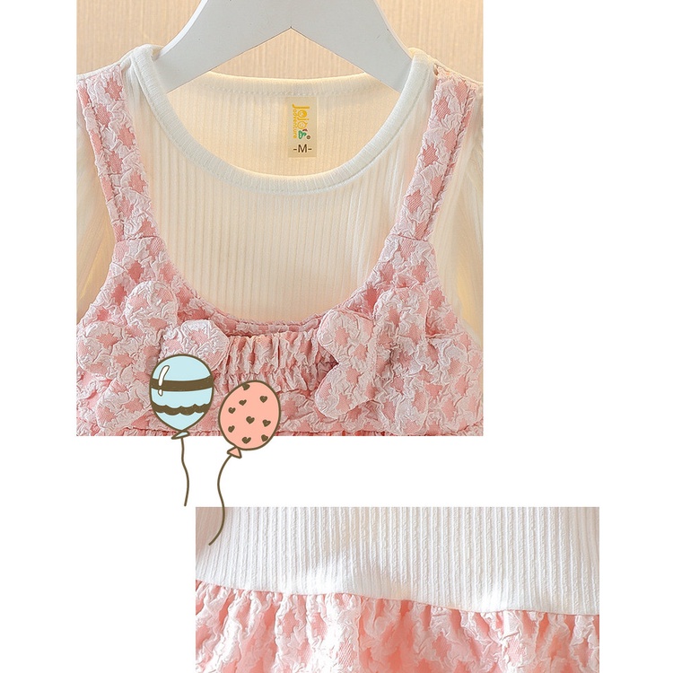 Đầm bé gái tay bồng đính hoa dễ thương hàng QCCC