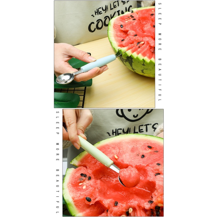 Dao Chạm Khắc Trái Cây Kiêm Muỗng Múc Kem