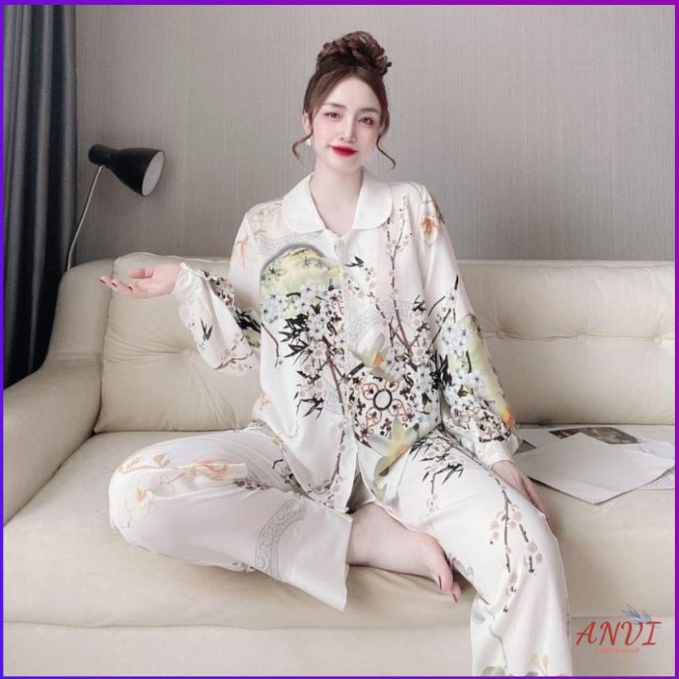Đồ Ngủ Nữ Lụa Latin ANVI,  Bộ Ngủ Mặc Nhà Pijama Dễ Thương Thiết Kế Cao Cấp <62Kg . | BigBuy360 - bigbuy360.vn