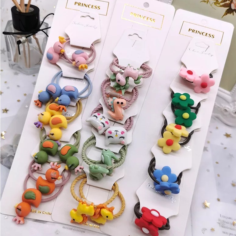 Combo 5 dây cột tóc họa tiết đáng yêu (T05, T06)