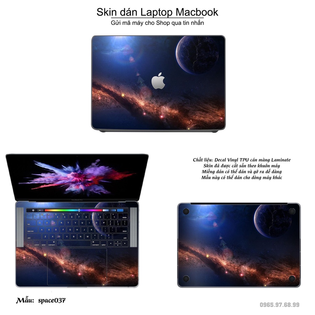 Skin dán Macbook mẫu không gian (đã cắt sẵn, inbox mã máy cho shop)