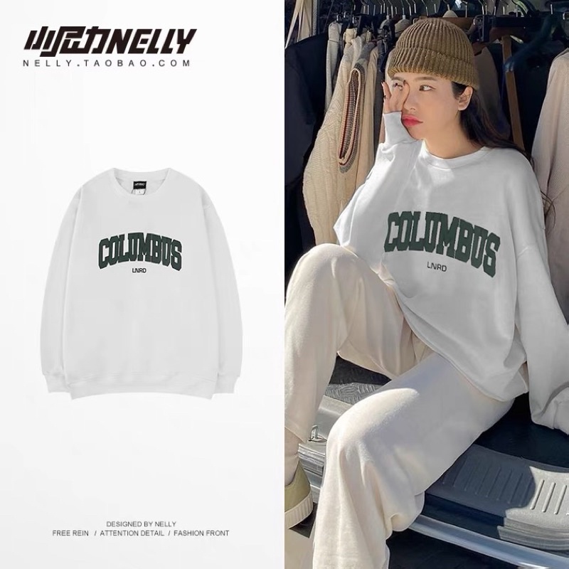 Áo sweater nelly  chất nỉ bông dáng unisex form rộng COLUMBUS