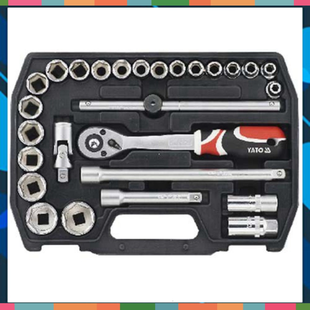 . Đồ Nghề Yato Balan. BỘ TUÝP VẶN TAY TỔNG HỢP 1/2" 27 CHI TIẾT YATO YT-3875