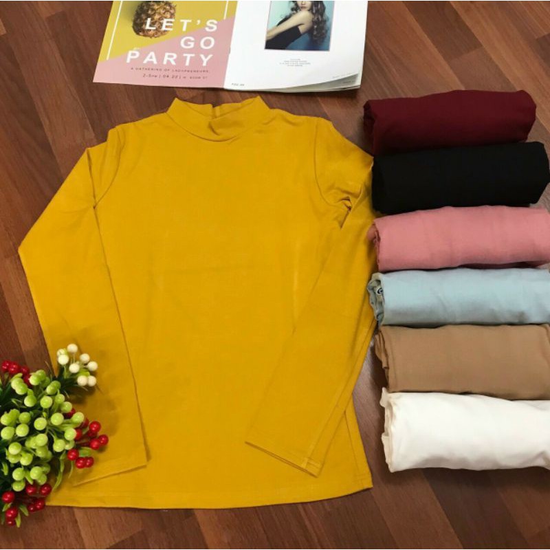 áo giữ nhiệt nữ cổ cao xuất Nhật GU( vải co dãn 4 chiều, không sổ lông)