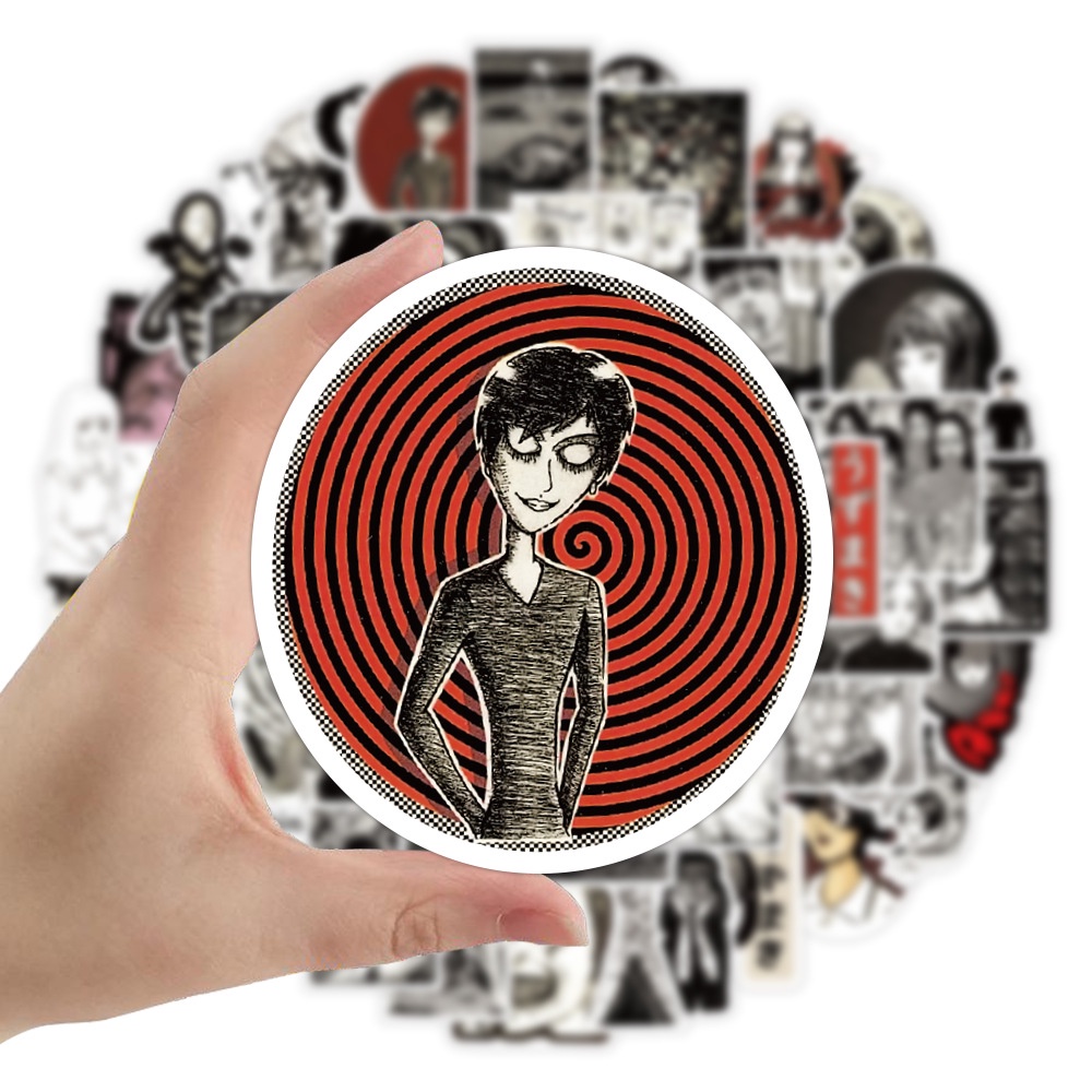 108Pcs/Set ❉ Junji Ito Classical Horror Comics Series B Stickers ❉ Manga Tomie Uzumaki Souichi Tsujii DIY Fashion Mixed Waterproof Doodle Decals Stickers