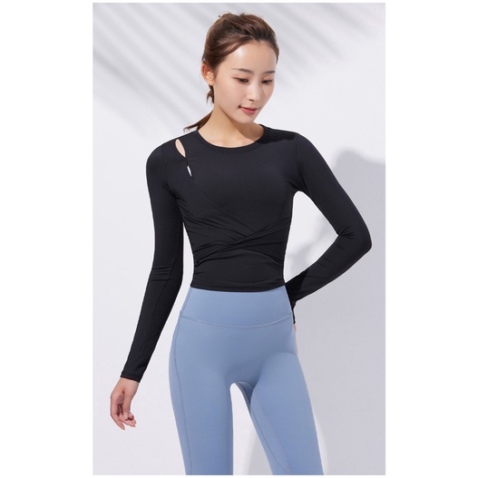 Áo phông crop xẻ vai Shining