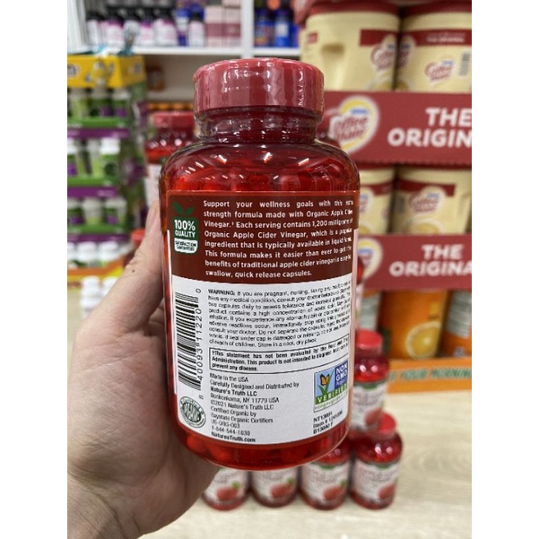 Viên uống giấm táo Apple Cider Vinegar 1200mg - Giúp giảm cân, đẹp da, detox cơ thể