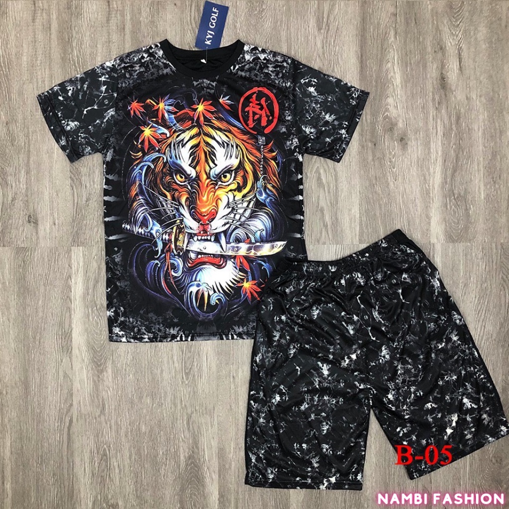 Bộ quần áo nam bộ đồ nam thiết kế họa tiết 3D siêu chất phong cách trẻ trung NB13