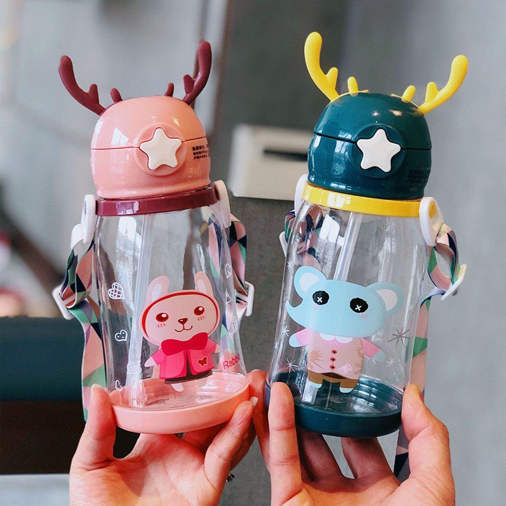 Bình Nước 600ML Họa Tiết Hoạt Hình Dễ Thương