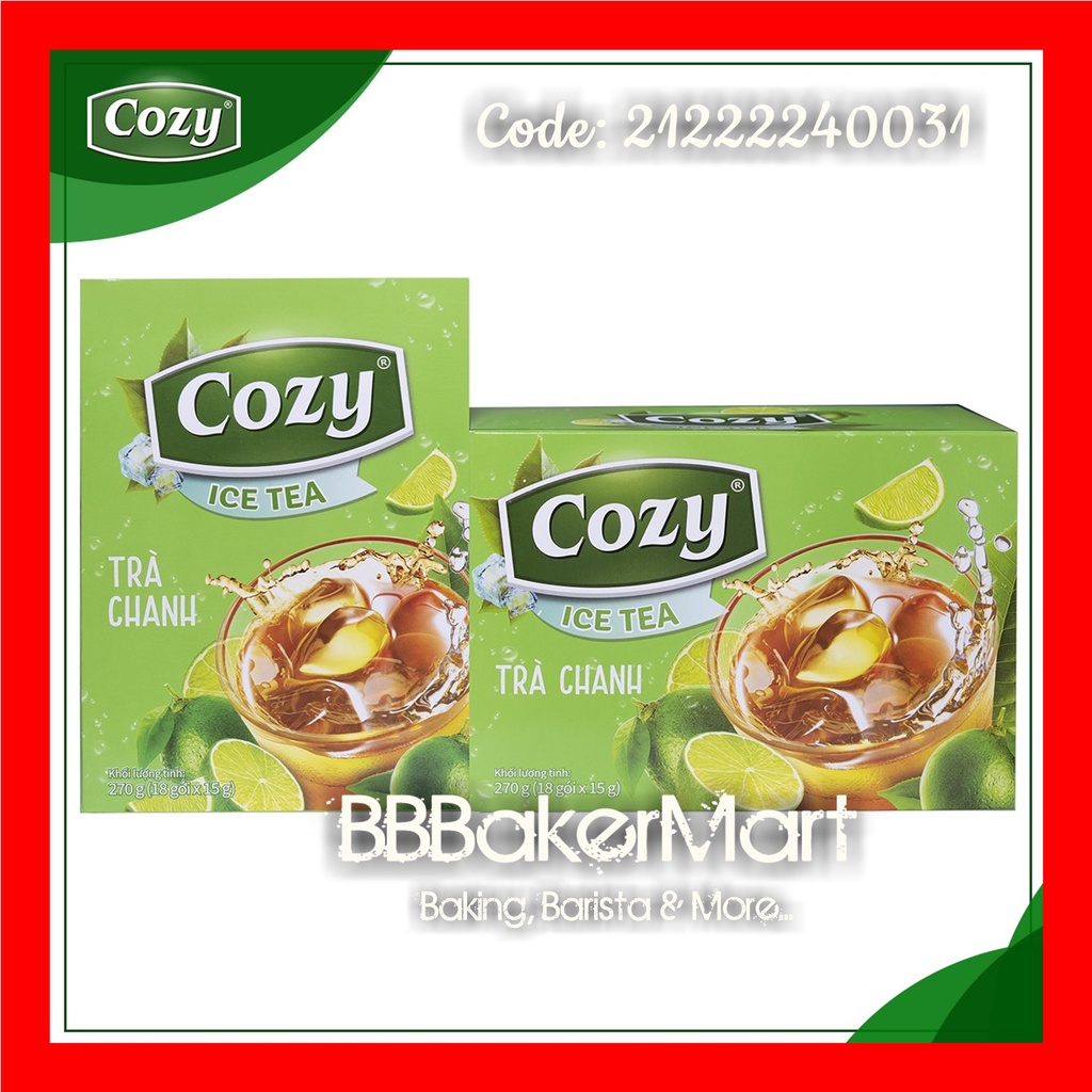 Trà CHANH dạng HÒA TAN COZY - HỘP 270gr (18 gói x 15gr)