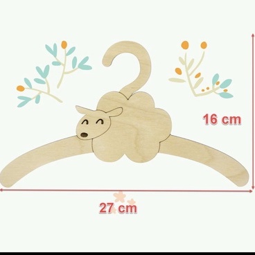 Móc áo gỗ hình gỗ nghĩnh cho bé