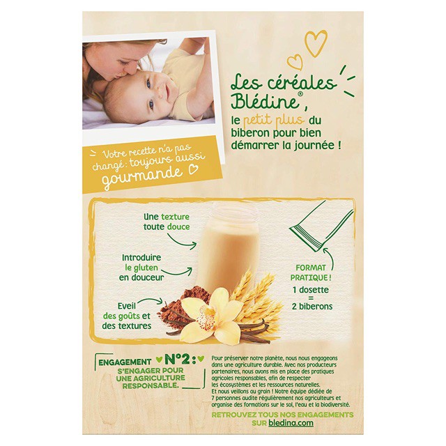 Bột lắc sữa vani cacao cho bé 6m+ 240g  Pháp