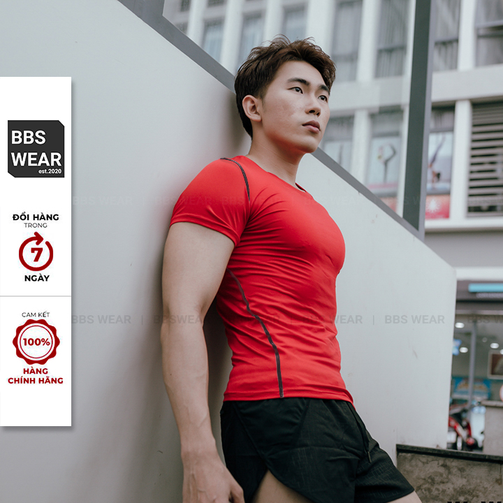 Áo Thun Nam Body Trơn Phối Viền Nổi Tập Gym Thể Thao Fitness - Áo Thể Thao Nam Chuyên GYM BBS WEAR - GY02