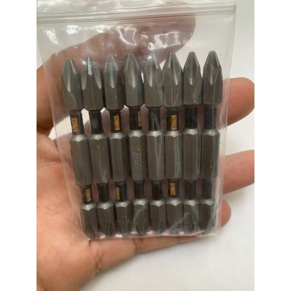 ( Khuyến mãi ) Túi 8 mũi vít Dewalt hai đầu PH2 - PH2 dài 70mm chính hãng có từ