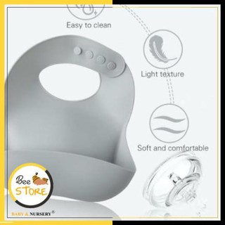 Yếm máng silicone màu trơn, yếm ăn dặm cho bé