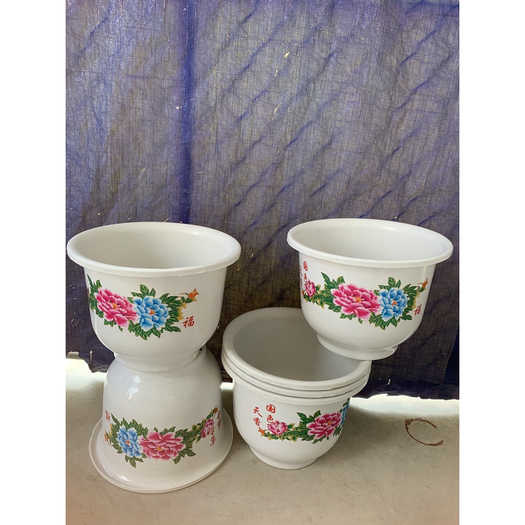 COMBO 5 CHẬU NHỰA HOA MẪU ĐƠN #H280 (DỊCH TRUYỀN CHO CÂY, KEO LIỀN SẸO, BẠT PHỦ ĐẤT CHỐNG CỎ MỌC...)