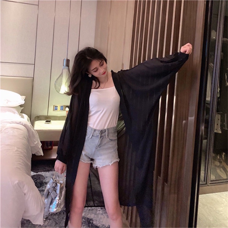 Áo choàng VOAN đi biển bikini dáng dài kimono khoác nữ LUHAZO  nhiều màu hot hit thời trang chất đẹp Quảng Châu D-20