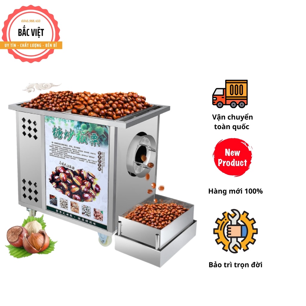 Máy rang hạt dẻ, máy rang hạt ngũ cốc, hạt điều ,các loại hạt nông sản từ 5-7kg - Bảo hành 12 tháng