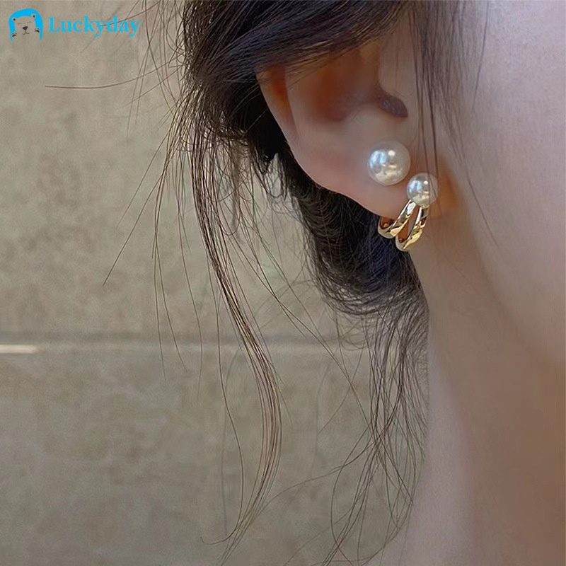 Đôi Khuyên Tai Đính Ngọc Trai Thời Trang Cho Nữ